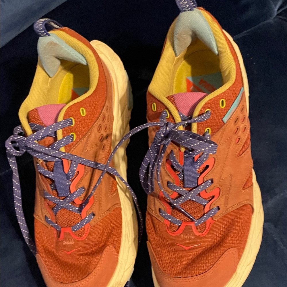 Hoka Athletic Shoes in Orange and Yellow - Picture 4 of 12
